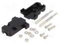 Enclosure for connectors: D-Sub; D-Sub 9pin,D-Sub HD 15pin ENCITECH CCOV09-SCL-BK