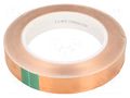 Tape: electrically conductive; W: 19mm; L: 33m; Thk: 0.08mm; copper IPT CU40-19-33M