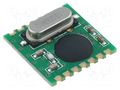 Module: RF; FM receiver; FSK; 868MHz; SPI; -109dBm; 2.2÷5.4VDC; SMD HOPE MICROELECTRONICS RFM01/868S1