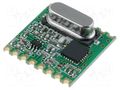 Module: RF; FM transceiver; FSK; 433.92MHz; SPI; -121dBm; 20dBm; SMD HOPE MICROELECTRONICS RFM22-433-S1