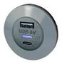 USB CHARGER RCPT, 2PORT, GREY PVPRO-ACFF
