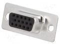 Connector: D-Sub HD; PIN: 15; plug; female; for cable; soldering ENCITECH HDS-15-F-T-B-S