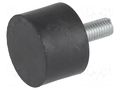 Vibroisolation foot; Ø: 30mm; H: 20mm; Shore hardness: 70±5; 638N ELESA+GANTER DVA4-30-20-M8-70
