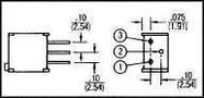 TRIMMER POTENTIOMETER, 1KOHM 25TURN THROUGH HOLE 3299Y-1-102LF.