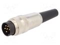 Connector: M16; plug; male; PIN: 6; 5A; 250V; soldering; for cable LUMBERG SV60