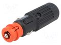 Cigarette lighter plug; Sup.volt: 12÷24VDC; Inom: 16A; 12V/15A SCI A13-150C