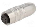 Connector: M16; plug; female; PIN: 5; 5A; 250V; soldering; for cable LUMBERG 0322-05-1