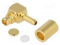 Connector: MMCX; plug; male; angled 90°; 50Ω; RG178(A,B),RG196(A) AMPHENOL RF MMCX1112A13GT30G14
