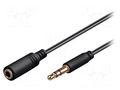 Cable; Jack 3.5mm 3pin socket,Jack 3.5mm 3pin plug; 0.5m; black Goobay AVK-184-050BK