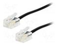 Cable: telephone; RJ11 plug,both sides; 20m; black BQ CABLE TEL-RJ11-BK/20