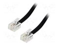 Cable: telephone; RJ11 plug,both sides; 15m; black BQ CABLE TEL-RJ11-BK/15