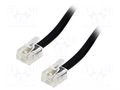 Cable: telephone; RJ11 plug,both sides; 15m; black BQ CABLE TEL-RJ11-BK/15