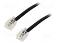 Cable: telephone; RJ11 plug,both sides; 10m; black BQ CABLE TEL-RJ11-BK/10