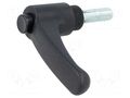Lever; adjustable; Thread len: 25mm; Lever length: 63mm; -30÷130°C ELESA+GANTER ERX.63P-M8X25-C1