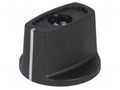 Knob; with pointer; ABS; Øshaft: 4mm; Ø23x16mm; black; Shaft: smooth OKW A2423040
