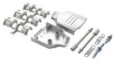 D SUB BACKSHELL, 180DEG, DE, ZINC BODY L17DTZK09KFMT