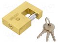 Padlock; mandrel; brass; Equipment: key x3; 65mm MEGA MGA-24565