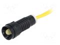 Indicator: LED; recessed; yellow; 230VAC; Ø11mm; IP40; cables; 300mm POLAM-ELTA LY-D5-230AC