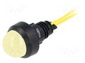 Indicator: LED; prominent; yellow; 230VAC; Ø13mm; IP40; cables POLAM-ELTA LY-D20-230AC