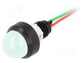Indicator: LED; prominent; green; 24VDC; 24VAC; Ø13mm; IP40; cables POLAM-ELTA LG-D20-24AC/DC