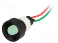 Indicator: LED; recessed; green; 24VDC; 24VAC; Ø13mm; IP40; cables POLAM-ELTA LG-D10-24AC/DC