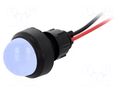 Indicator: LED; prominent; blue; 220VDC; Ø13mm; IP40; cables; 300mm POLAM-ELTA LB-D20-220DC