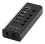 USB HUB, 4PORT, USB 3.2 GEN 1, BLACK 14.02.5058