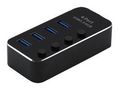 USB HUB, 4PORT, USB 3.2 GEN 1, BLACK 14.02.5056