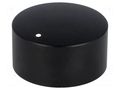 Knob; with pointer; aluminium,thermoplastic; Øshaft: 6mm; black CLIFF KMR35