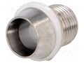 LED holder; 8mm; chromium; brass; concave; L2: 11.5mm HEBEI RTM-80HB-CHROM