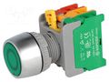 Switch: push-button; 22mm; Stabl.pos: 2; NC + NO; green; 3A/230VAC AUSPICIOUS PFL22-1-O/C-G