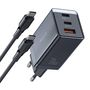 GaN Mcdodo CH-1543 network charger, 2x USB-C, 1x USB, 67W + USB-C to USB-C 2m cable (black), Mcdodo CH-1543