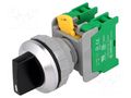 Switch: rotary; 30mm; Stabl.pos: 3; NO x2; black; IP65; SS30; Ø30mm AUSPICIOUS SS30-2-O-BK
