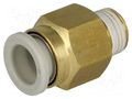 Push-in fitting; threaded,straight; -1÷10bar; brass; -5÷60°C SMC KQ2H08-01AS