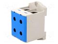 Splice terminal: rail; 640A; 690V; screw terminal; blue; polyamide OUNEVA T022150.B