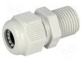 Cable gland; with long thread; M16; 1.5; IP68; polyamide; grey FIBOX GPA-M16-L