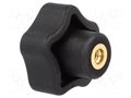 Knob; Ø: 25mm; Int.thread: M4; 10mm; H: 19mm; technopolymer PA ELESA+GANTER VCT.25B-M4