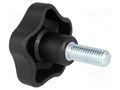 Knob; Ø: 63mm; Ext.thread: M12; 30mm; H: 37mm; technopolymer PP ELESA+GANTER VCT.63P-M12X30