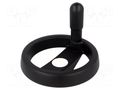 Knob; with handle; H: 44mm; Ømount.hole: 12mm; black; 0÷80°C ELESA+GANTER VRTP.125A-12I
