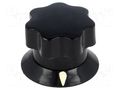 Knob; with pointer; ABS; Øshaft: 6mm; Ø19x16mm; black; Shaft: smooth MENTOR G320.621