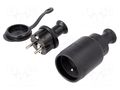 Connector: AC supply; socket,plug; 2P+PE; 250VAC; 16A; black; PIN: 3 PLASTROL ZP-H2/BK