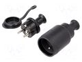 Connector: AC supply; socket,plug; 2P+PE; 250VAC; 16A; black; PIN: 3 PLASTROL ZP-H2/BK