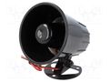 Sound transducer: siren; dynamic; 6 tones; 900mA; Ø: 88mm; 12VDC  SYR-03X