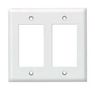 WALLPLATE, TELECOM/MODULAR, DOUBLE GANG MWP500D-WT