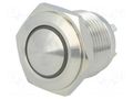 Switch: vandal resistant; Pos: 2; SPST-NO; 2A/36VDC; IP65; OFF-(ON) ONPOW V16-10N-12W-S