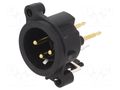 Connector: XLR; socket; male; PIN: 3; straight; THT; black; 6A NEUTRIK NTR-NC3MAV