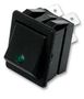 ROCKER SWITCH, DPST, ILLUM GREEN C1553PTNAO