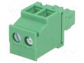 Connector: pluggable terminal block; plug; female; 8A; 300V; green ADAM TECH EB5A-02-A