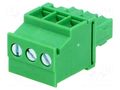 Connector: pluggable terminal block; plug; female; 8A; 300V; green ADAM TECH EB5A-03-A