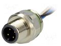 Connector: M12; socket; PIN: 4; male; cables; Thread: M16x1,5; 0.5m CONEC 43-01015